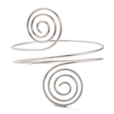 Wire Swirl Spiral Upper Arm Cuff Band AJEW-G033-03P-1