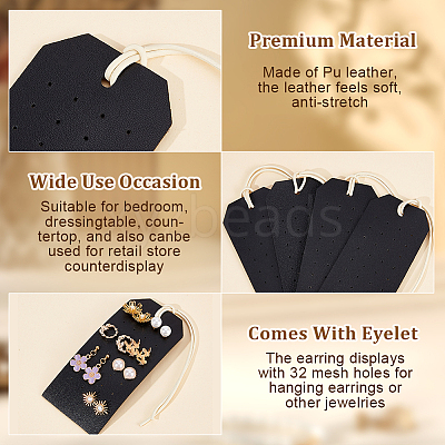 Portable PU Leather Earring Display Cards EDIS-WH0016-062-1