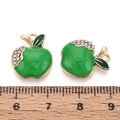 Rack Plating Alloy Crystal Rhinestone Enamel Pendants PALLOY-T091-29B-1