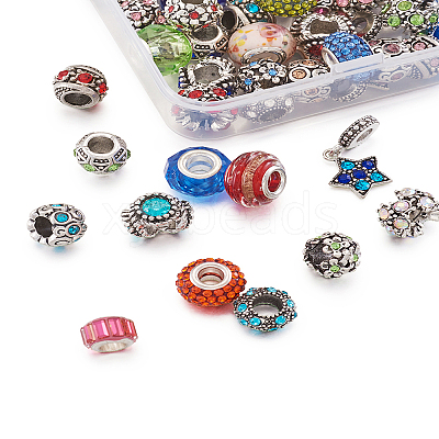 Alloy Rhinestone European Beads MPDL-TA0001-01-1