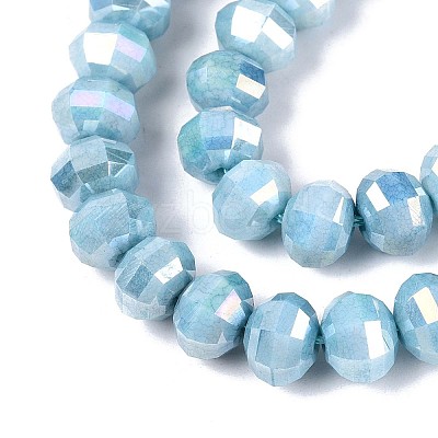 Anti-Tarnish Electroplate Glass Beads Strands GLAA-T025-8mm-19I-1