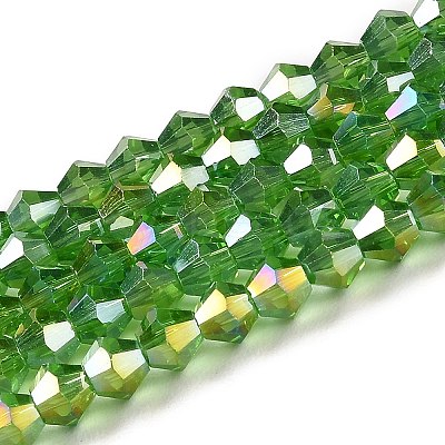 Transparent Electroplate Glass Beads Strands LS-EGLA-A039-T4mm-B03-1