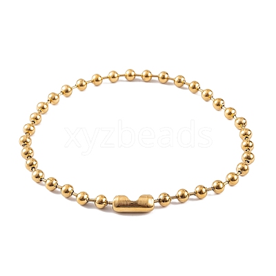Ion Plating(IP) 304 Stainless Steel Ball Chain Necklaces for Women NJEW-G135-01B-G-1