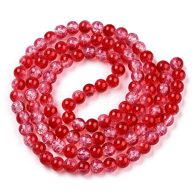 Transparent Crackle Baking Paint Glass Beads X1-DGLA-T003-01C-08-1