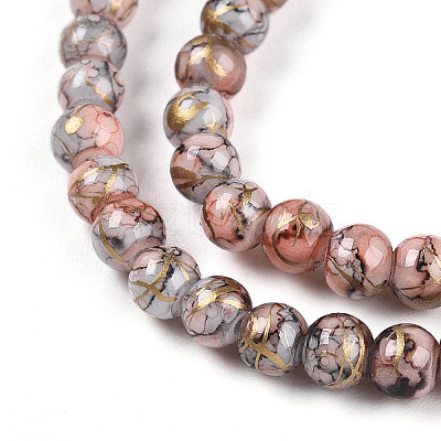 Baking Paint Glass Beads Strands DGLA-N003-4mm-B05-1