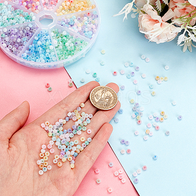 8 Bags 8 Colors Glass Round Seed Beads SEED-PH0001-93-1