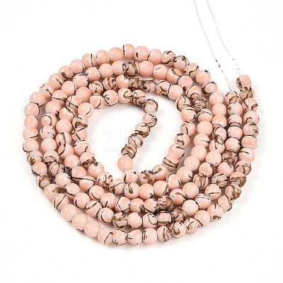 Baking Paint Glass Beads Strands DGLA-N010-6mm-02-1