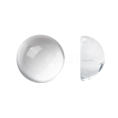Transparent Half Round Glass Cabochons X-GGLA-R027-18mm-1