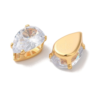 Brass Clear Cubic Zirconia Cabochons LS-STAS-M294-30D-1