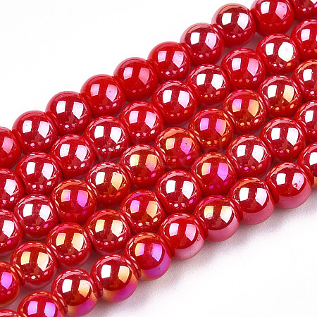 Electroplate Opaque Glass Beads Strands GLAA-T032-P4mm-AB04-1