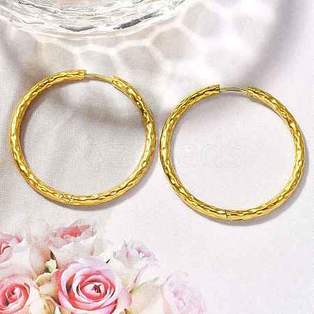 304 Stainless Steel Hoop Earrings for Women EJEW-M068-13D-G-1