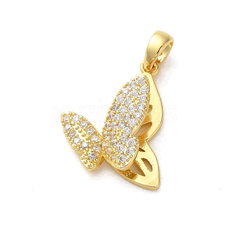 Brass Micro Pave Cubic Zirconia Pendants KK-E105-01G-02-1