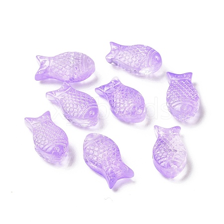 Transparent Spray Painted Glass Beads X1-GLAA-I050-10B-1