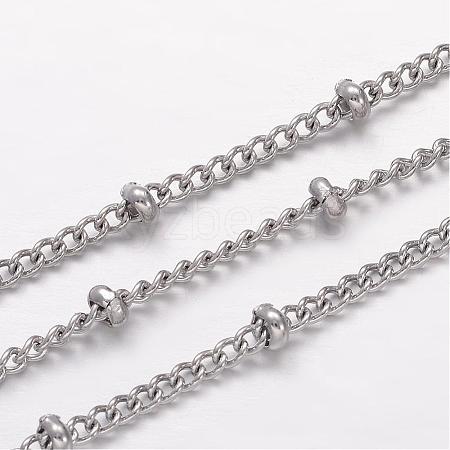304 Stainless Steel Curb Chains CHS-K004-12P-0.6mm-1