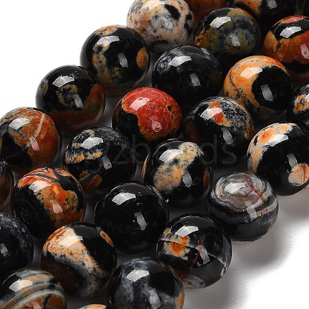 Dyed Natural Fire Crackle Agate Beads Strands G-G175-A05-01-1