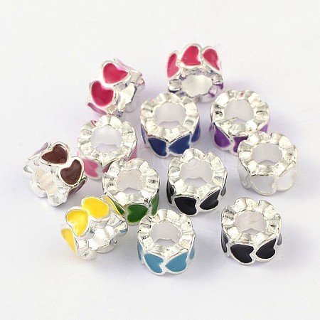 Alloy Enamel European Beads MPDL-R011-M-1