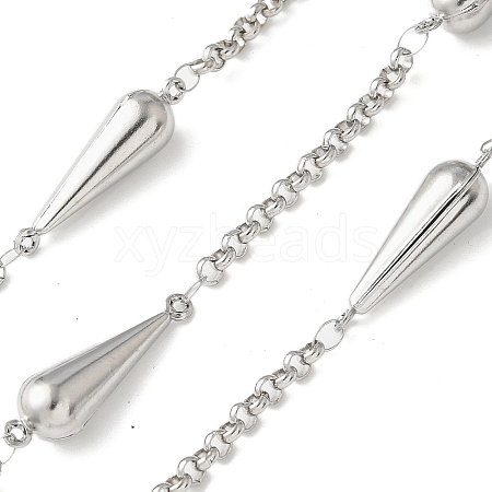 304 Stainless Steel Teardrop Link Chains CHS-Z004-08P-1