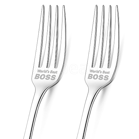 Globleland 1 Set 2Pcs 304 Stainless Steel Fork AJEW-GL0001-19-060-1