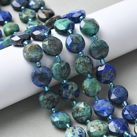 Natural Chrysocolla and Lapis Lazuli Beads Strands G-C116-A87-01-1