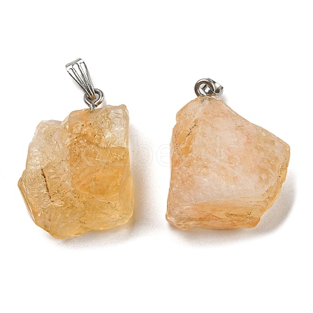 Raw Rough Natural Citrine Pendants G-M405-02P-04-1