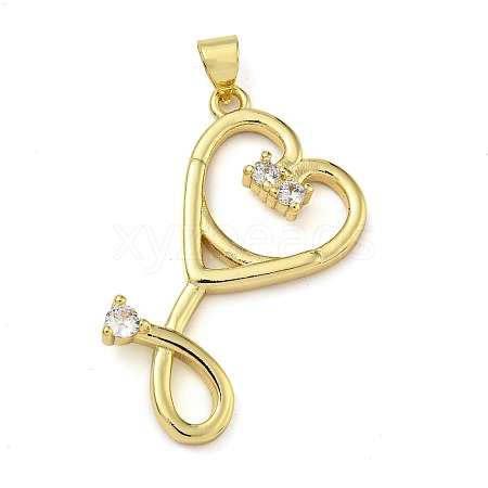 Rack Plating Brass Micro Pave Cubic Zirconia Pendants KK-Z063-40A-G-1