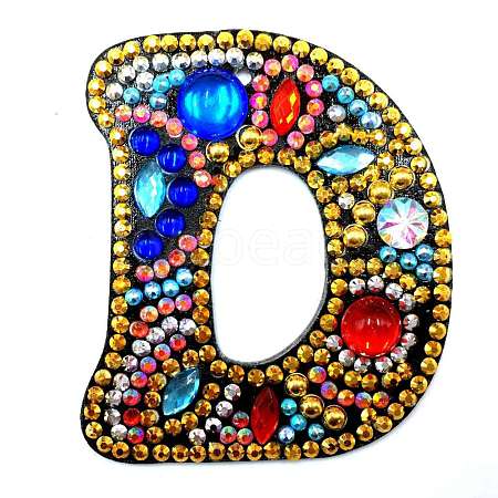 DIY Colorful Initial Letter Keychain Diamond Painting Kits DIAM-PW0004-127D-1