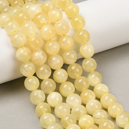 Natural Golden Silk Jade Beads Strands G-Z112-A01-6mm-1