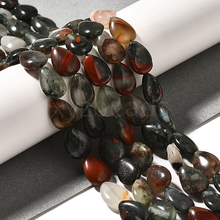 Natural African Bloodstone Beads Strands G-I377-A23-1