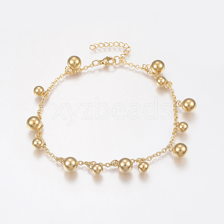 304 Stainless Steel Anklets AJEW-G016-01G-1