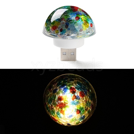 Resin & Epoxy Resin Decor Plate Night Light DJEW-K030-01B-1