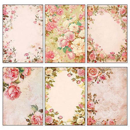 12 Sheets Flower Gradient Theme Scrapbook Paper Pad Sets PW-WG6D175-01-1