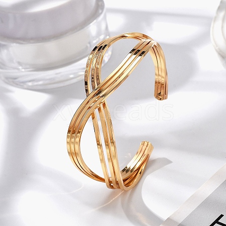 Brass Cuff Bangles for Women BJEW-F482-09G-1