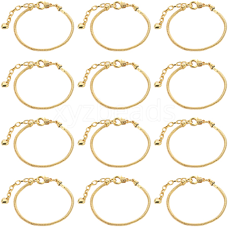 SOFPLATE 14Pcs Brass European Style Bracelet Making MAK-SP0001-02-1