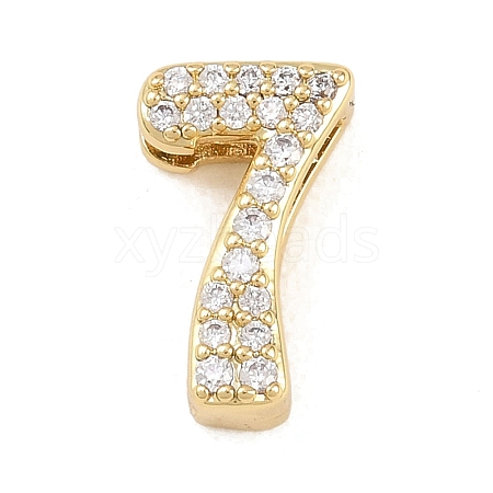 Brass Micro Pave Cubic Zirconia Pendants KK-B167-22G-7-1