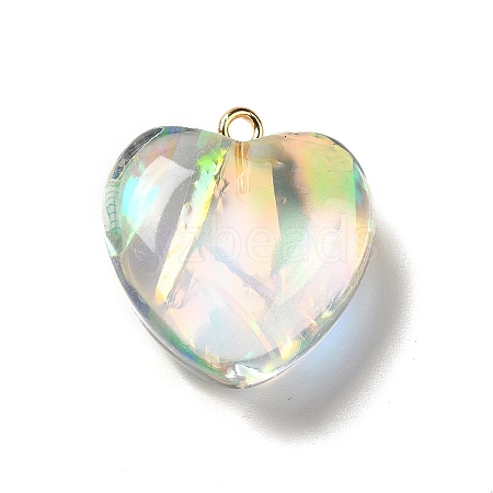 Transparent Resin Pendants RESI-F035-02A-1