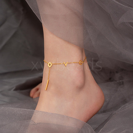 Titanium Steel Charm Anklets for Women WG18C2B-42-1