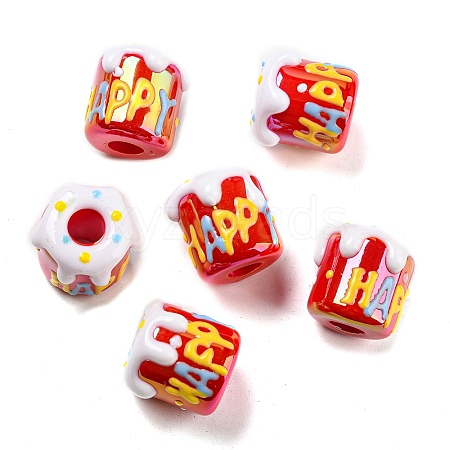 Opaque Acrylic European Beads OACR-E025-08-1