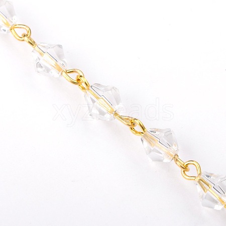 Handmade Bicone Glass Beads Chains for Necklaces Bracelets Making X-AJEW-JB00039-01-1