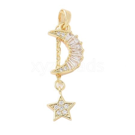 Brass Micro Pave Cubic Zirconia Pendants KK-S507-05G-1