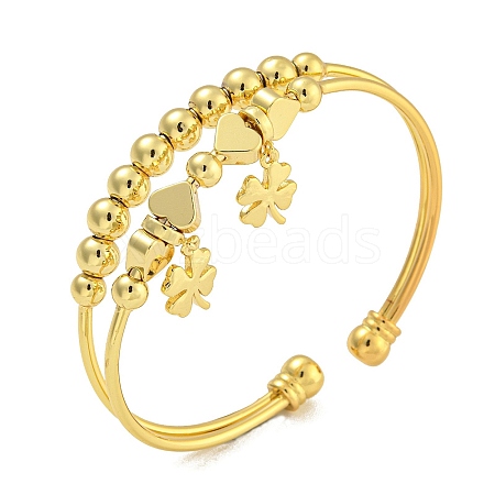 Rack Plating Brass Bangles BJEW-B106-09G-1