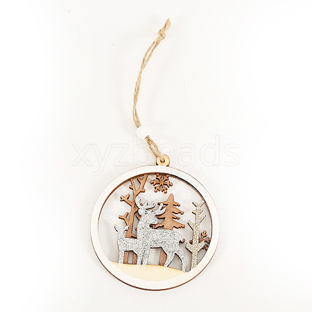 Christmas Wooden Pendant Decoration XMAS-PW0001-166A-1