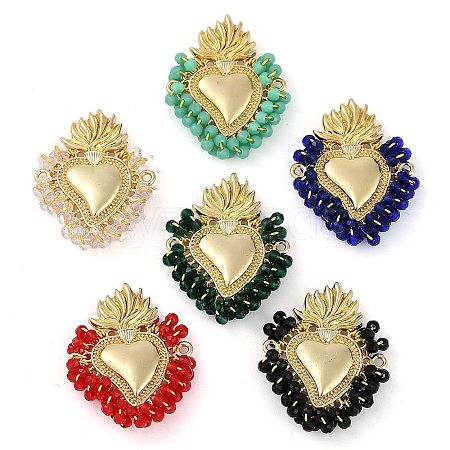 Brass Micro Pave Cubic Zirconia Pendants KK-U032-08G-1