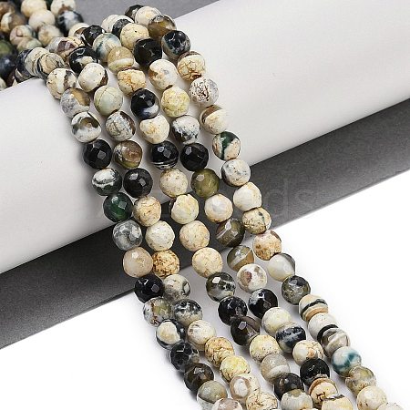 Natural Fire Crackle Agate Beads Strands G-C082-A01-49-1