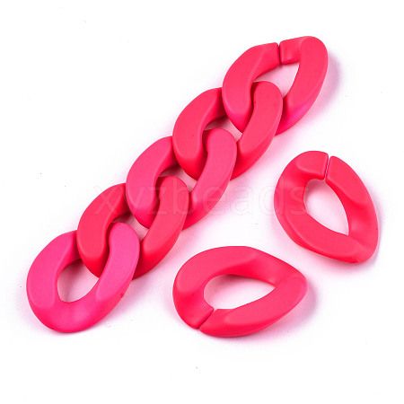 Opaque Spray Painted Acrylic Linking Rings OACR-R249-03B-1