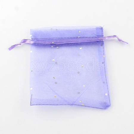 Rectangle Organza Bags with Glitter Sequins X-OP-R020-8x11-05-1