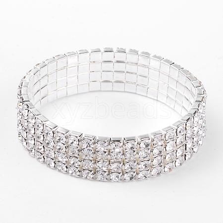 4 Row stretch Rhinestone Bracelet X-B115-4-1