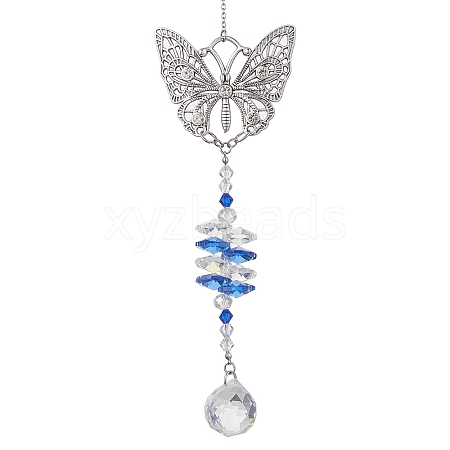 Alloy Butterfly Pendant Decorations HJEW-TA00253-1