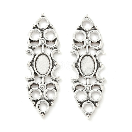 Tibetan Style Alloy Connector Cabochon Settings FIND-B050-13AS-1