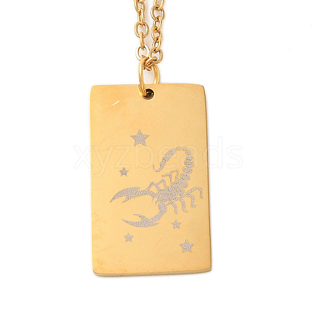 Golden 202 Stainless Steel Constellation Pendants Necklaces NJEW-K380-02G-01-1