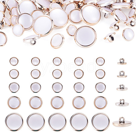 50Pcs 5 Styles Plastic Shank Buttons BUTT-TA0001-63-1